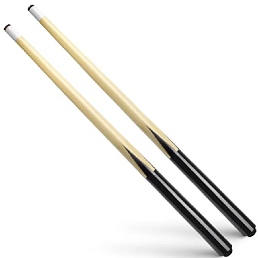 

Wooden Billiard House Cue Sticks Shorty Cues Pool Cues for Hardwood Billiard Cue Sticks 13mm Glue-on Tips, Set of 2