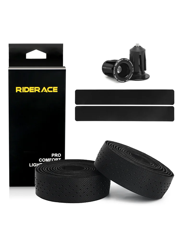 AliExpress riderace 1Pair Road Bike Handle Bar Tape Perforated Breathable PU EVA Bicycle Handlebar Tape Anti-Skid Shock Absorbing With 2 Bar Plugs