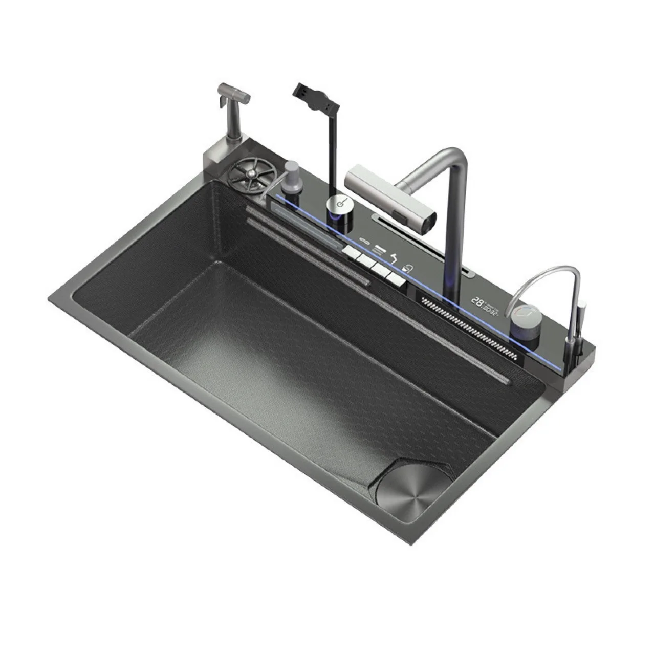 

Multifunctional, sink, tool holder, with mobile phone holder.