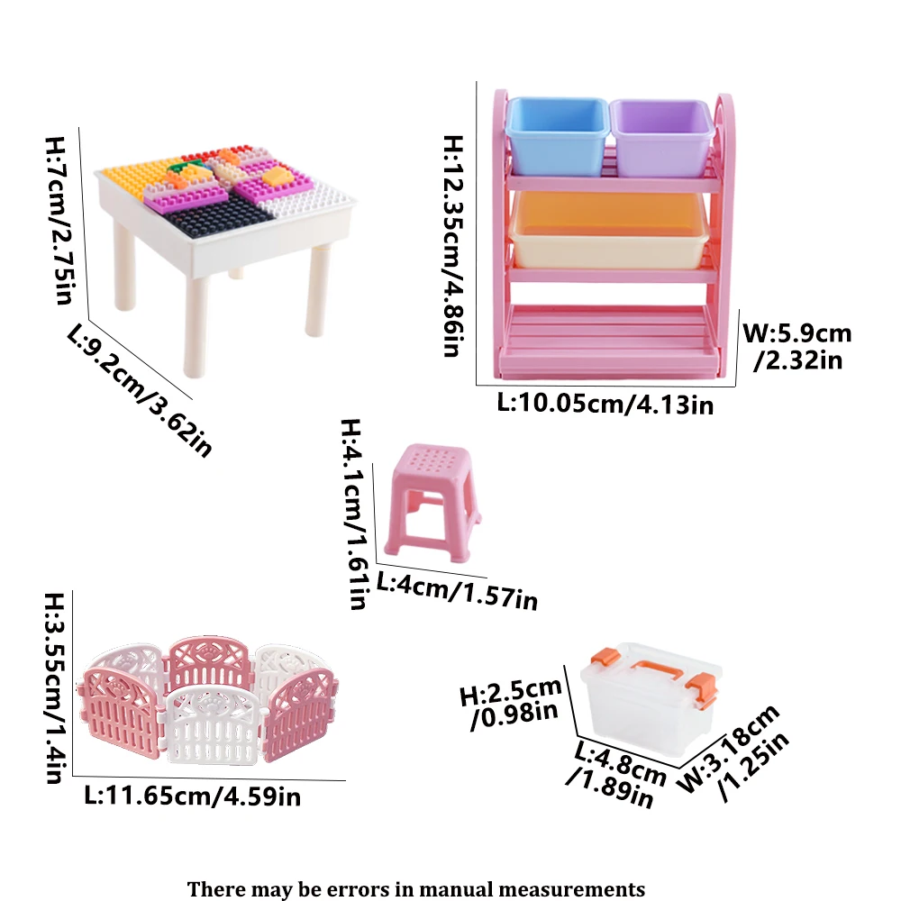 Ensemble de blocs miniatures de bricolage, meubles de maison de poupée, cheval à bascule pour bébé, Mini blocs de construction, support de rangement, jouet de maison de jeu