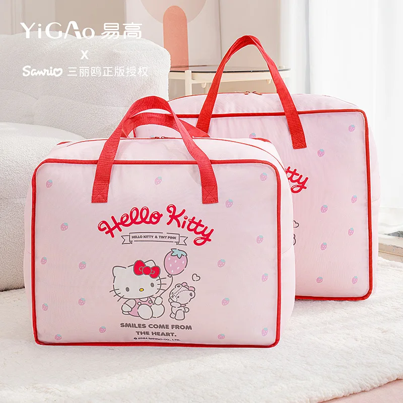 Sanrios Large Anime Kawaii Quilt Storage Bag My Melody Oxford Clothing Seasonal Packing Bag Cinnamoroll Hellokittys Moving Bag