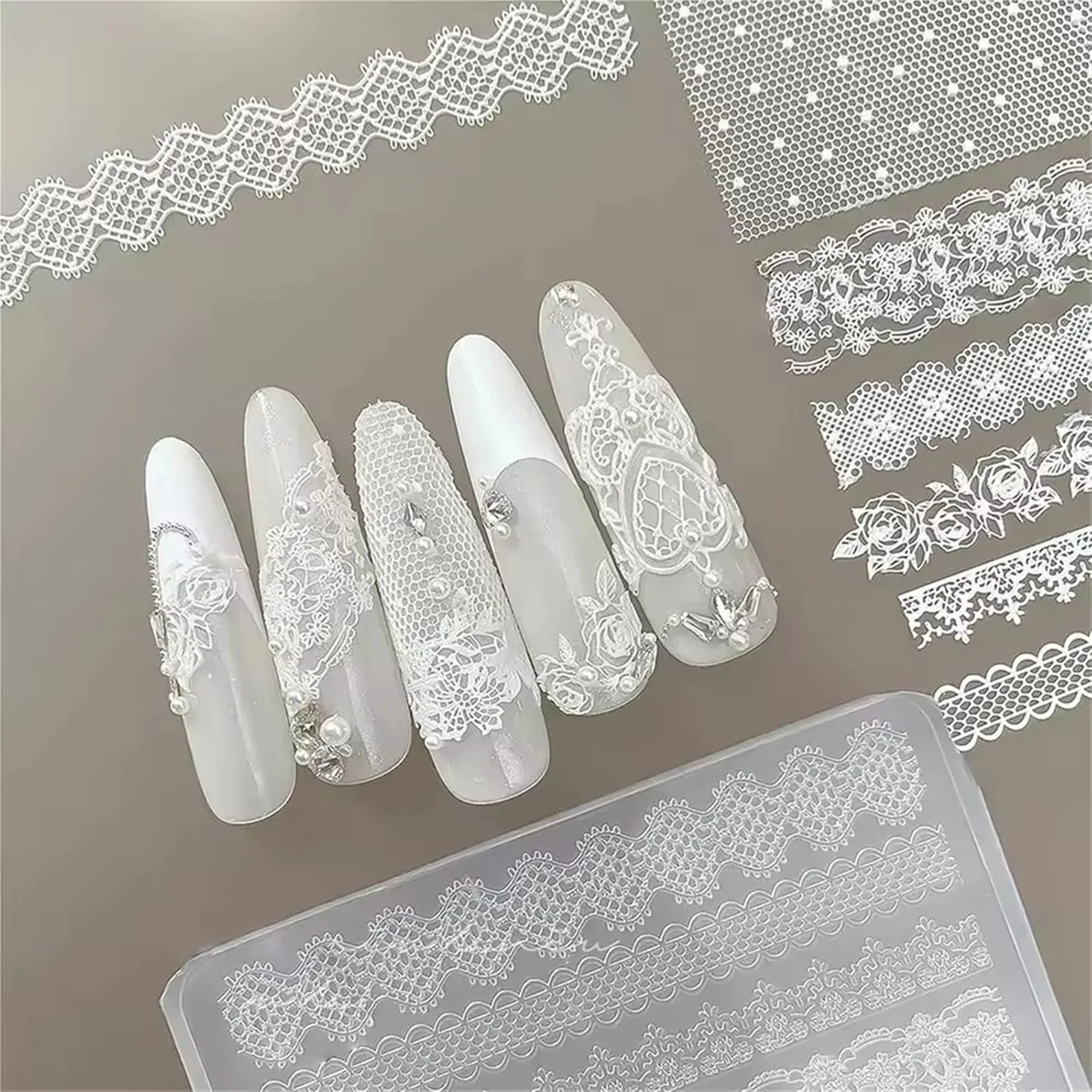 1Pcs 83mm Ultra-Thin 3D Lace Silicone Nail Art Mold French Pattern DIY Manicure Tools Nail Charms Supplies
