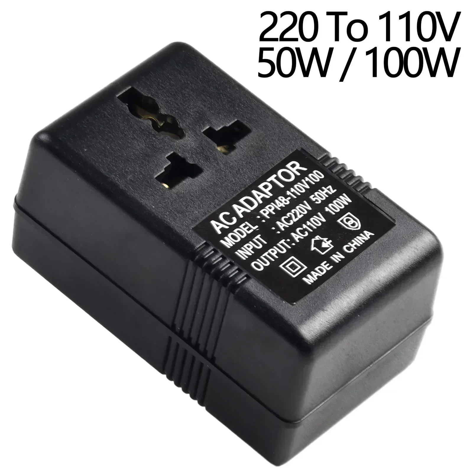 ממיר מתח 1pc ממיר מתח ירידה מתאם נסיעה 220V ל-110V ממיר מתח 50/100W ממיר כוח