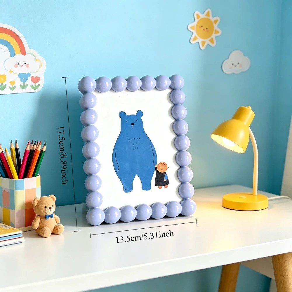 Art Frame Beaded Picture Frame Cute Cartoon Design Art Display Tabletop Painting Frame for Home Office Bedroom Living Room