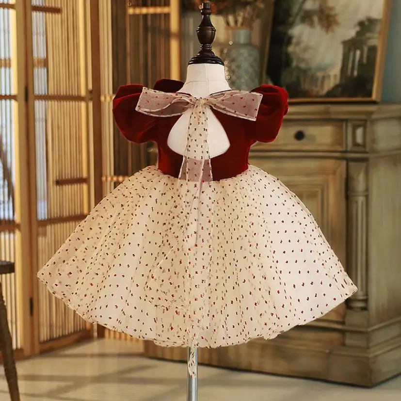 

Birthday Girls Party Dresses A4397 Vestidos Bridesmaid Dresses New Children's Princess Evening Gown Wedding