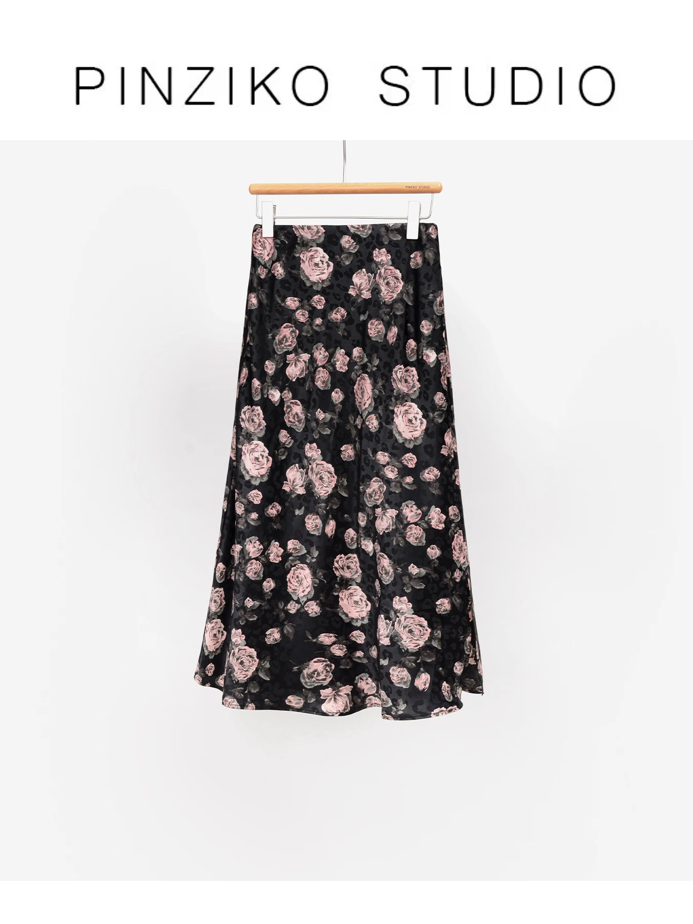 

Ele Faion Slimming Floral Print Rabbit Waist f Skirt PINZIKO Women's Polyester Fiber Umbrella Skirt mid Waist