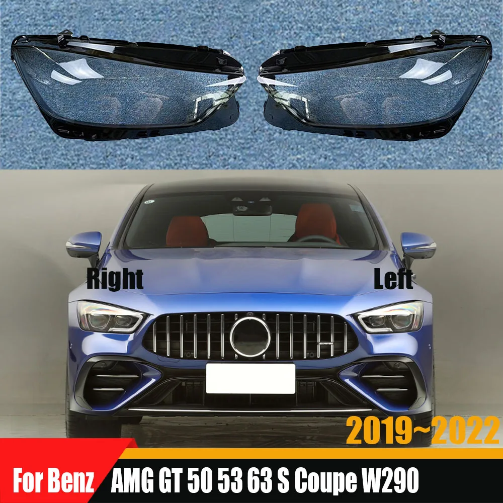 

For Benz AMG GT 50 53 63 S Coupe W290 2019 2020 2021 2022 Transparent Lampshade Headlight Shell Headlamp Cover Plexiglass Lens