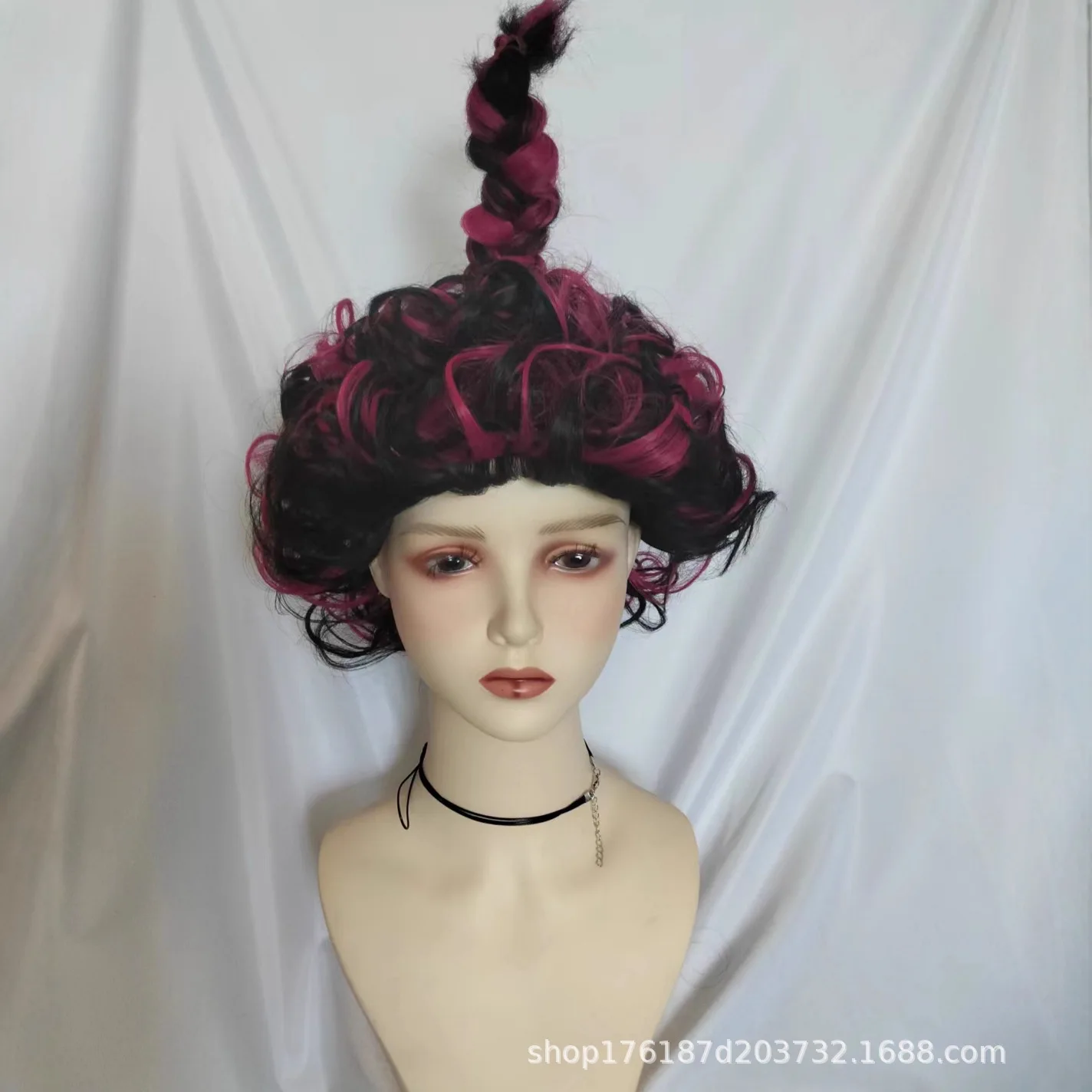 

Red Black Mixed Crazy Witch Wild Upward Ponytail Cosplay Wig Creepy Halloween Anime Party
