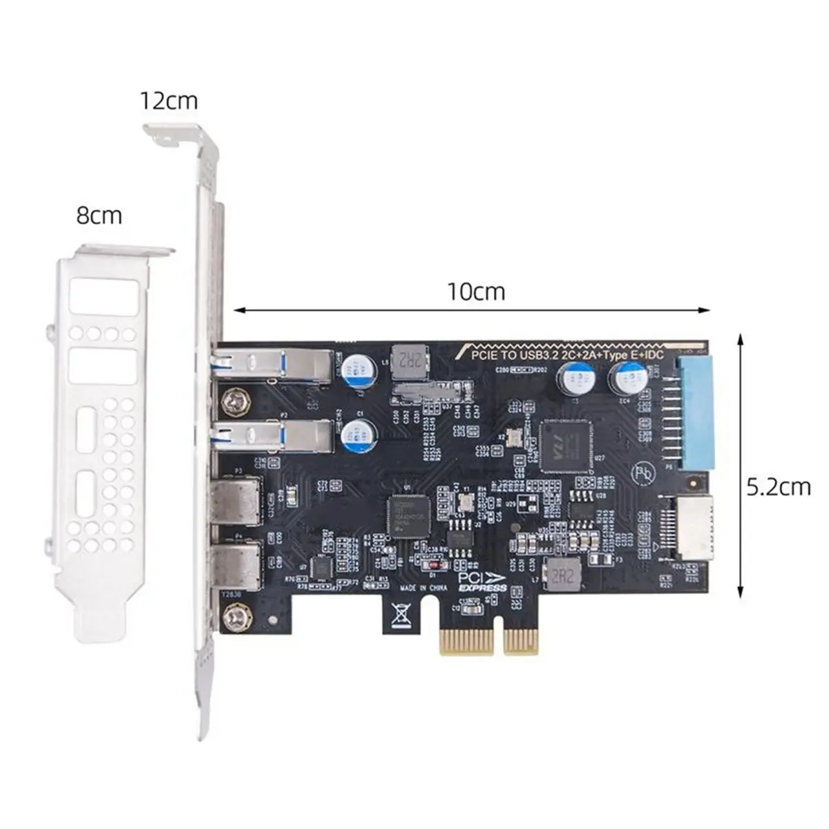NEW FACTORY~PCI-E to 4-Port Type-C Adapter Card PCI-E to Type-Cx2+Type-Ax2+Type-E+19Pin IDC Expansion Card 5Gbps NEC720201 Chip