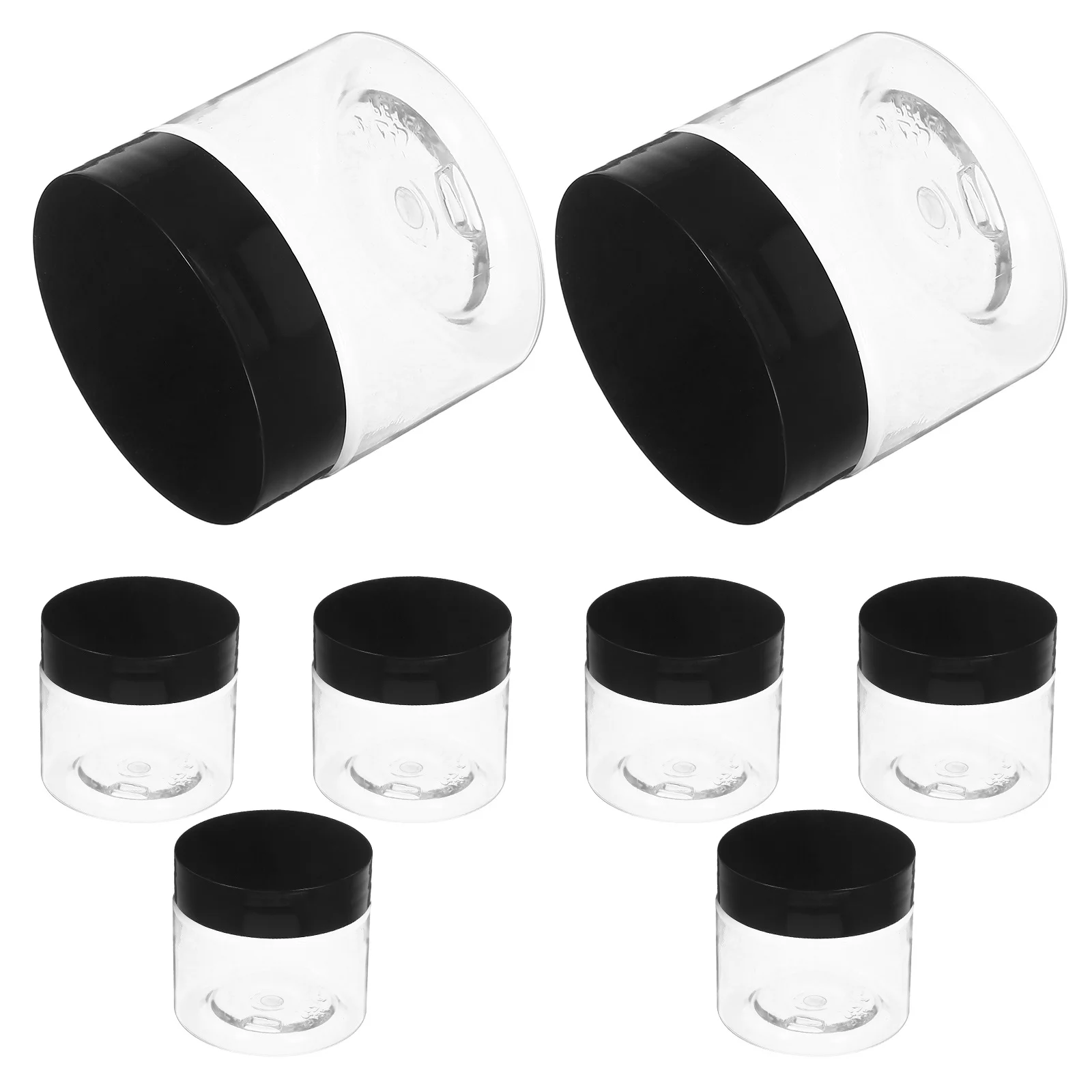 8 stuks ronde plastic crèmepotten doorzichtige lege containers voor gezichtscrèmes brede mond reisopslagpotten lichtgewicht compact ontwerp