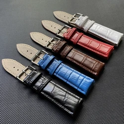 Watch Band Genuine Leather Watchbands 14/16/18/19/20/21/22/24 mm Pin Buckle Watch Band Strap Wrist Belt Bracelet Brown Blue