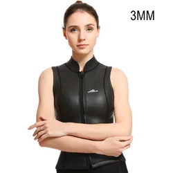 3MM Neoprene Women Smooth CR Rubber Light Leather Snorkeling Diving Suit Scuba Surfing Sleeveless Sailing Swim Vest WetSuit
