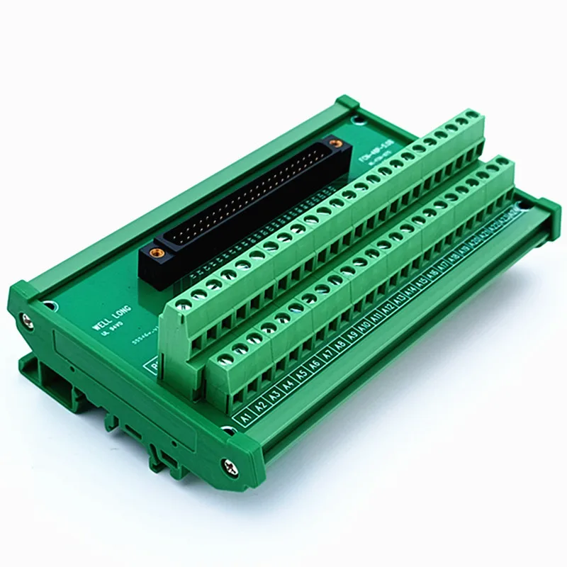 DIN Rail Mount FCN48P PLC Interface Module Male Header Breakout Board, Terminal Block, Connector FCN-364P040-AU.