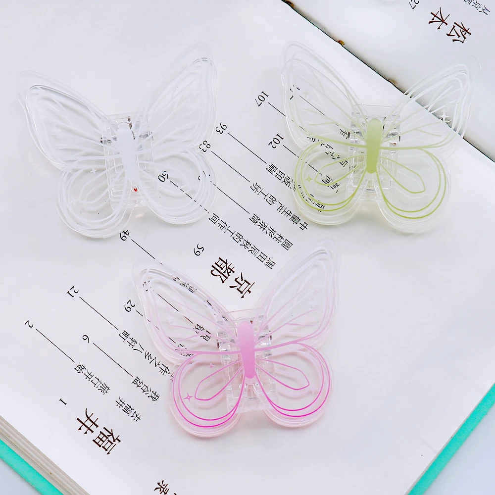 Imagem -04 - Borboleta Multicolor Acrílico Binder Clip Clipes Planejador Braçadeira de Papel Material Decorativo de Escritório Papelaria Escolar Bonito Pcs Pack