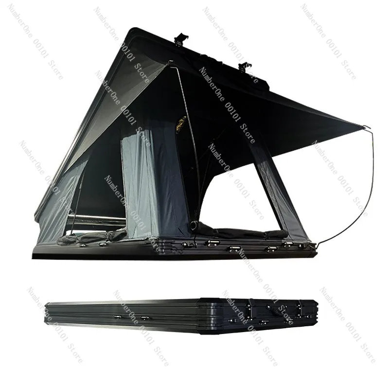Vehicle-Mounted Hydraulic Roof Tent,Aluminum Alloy Triangular Pop-Up Camping Tent for Outdoor Travel and Self-Driving Tours
