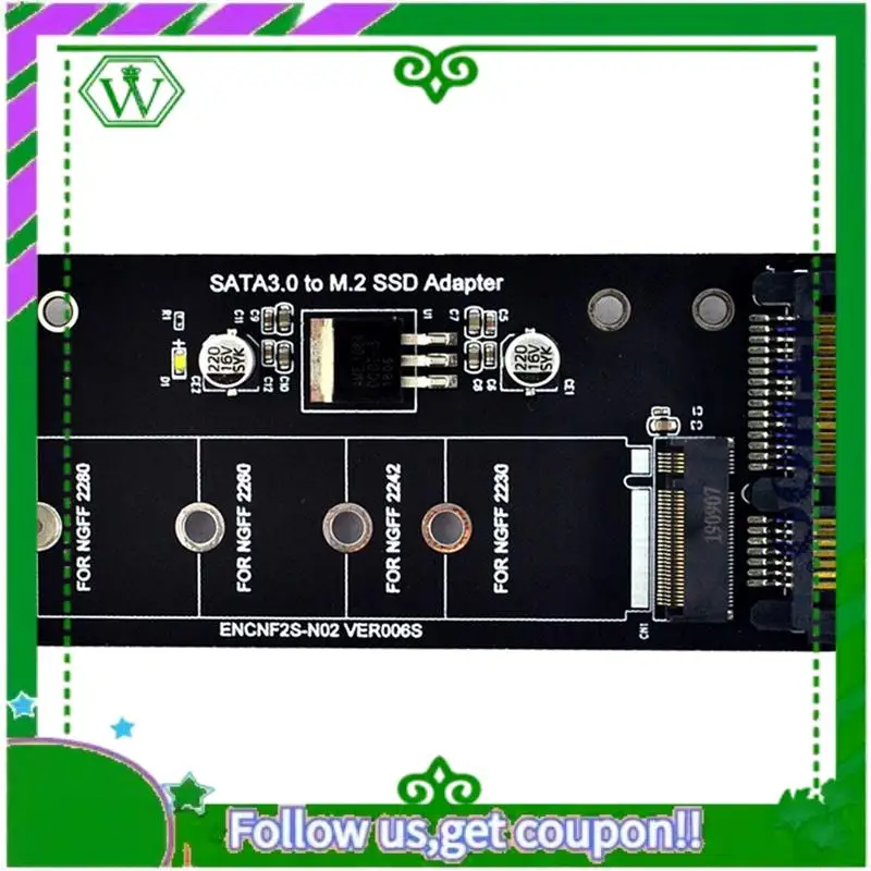

ABIK-2X M2 NGFF SSD To SATA 3.0 2.5&Rdquo, M.2 SSD Adapter Converter Riser Card For PC Laptop Add On Card Up To 6Gps