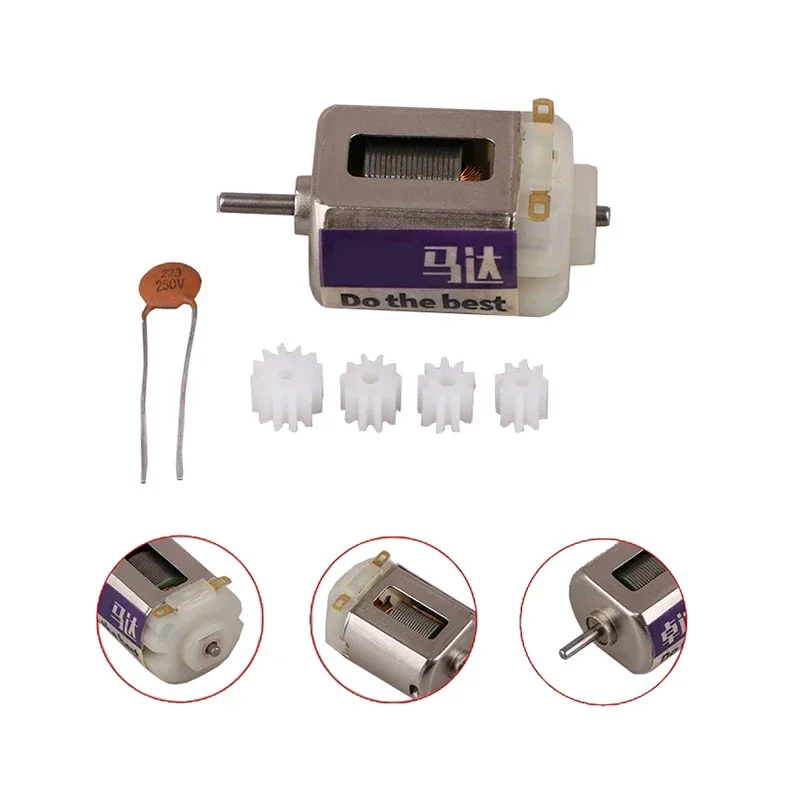 Silnik szczotkowy FK-130 Mini 130 z węglowymi szczotkami, DC 3.6V-8.4V, 52000RPM, wysoka prędkość, silny magnes, mikro silnik 20mm, do samodzielnego montażu, zabawki RC, samochodów wyścigowych 4WD.