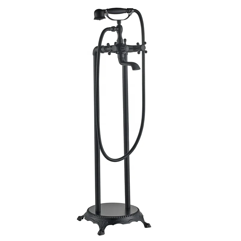 

Классический винтажный стиль, двойные ручки, напольное крепление, наполнитель для ванны, ванная комната, отдельно стоящий смеситель для ванны