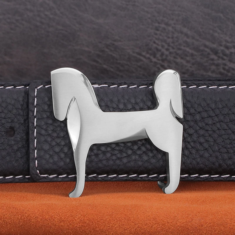 2025 ポニーバックルベルト男性鋼素材馬ファッションウエストストラップ高品質本革 3.8 センチメートル幅牛革ウエストバンド