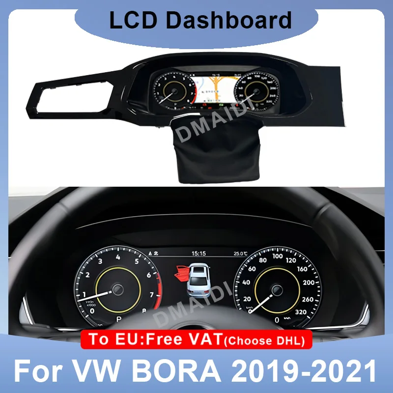 LCD Digital Dashboard HeadUnit Instrument Speedometer Screen For VW Volkswagen BORA 2019 2020 2021 Virtual Cockpit Panel Gauges