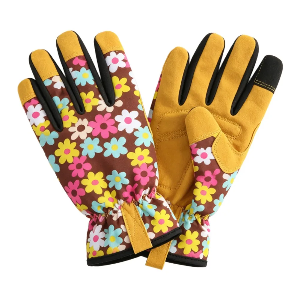 For Safe Pruning Fingerless Gardening Gloves Protective Gloves For Pruning Reinforced Palm Gloves Elastic Cuff Fit