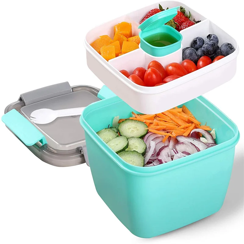 

Bento Lunch Box Salad Container Salad Bowls 2 Compartments with Salad Dressing Container Lunch Container For Salad Box Food