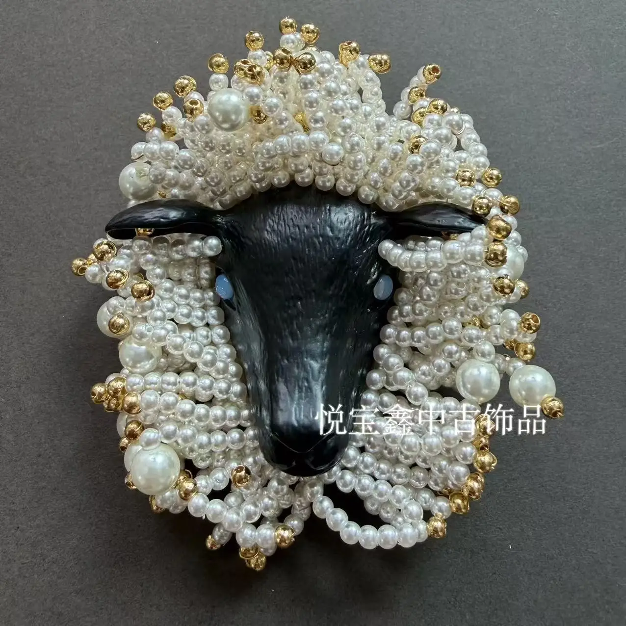 vintage luxurious hand-woven sheep metal 3d brooch stud earrings ear clip ring brooch elegant jewelry