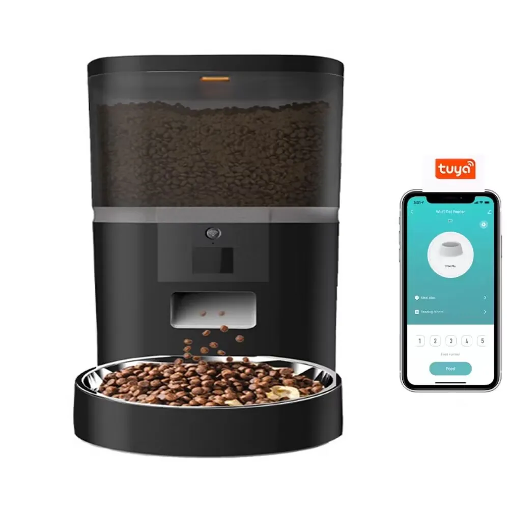 4L Dubbele Maaltijd Camera APP Automatische Huisdier Feeder Tijd Voor Huisdier Katten Hondenvoer Roestvrijstalen Kom Video Dispenser Slimme Huisdier Feeder - afbeelding 1