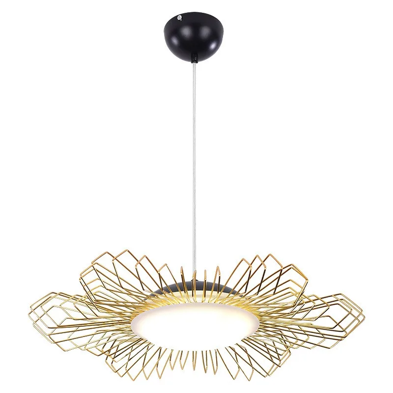 Living room chandelier, creative personality Nordic ins style retro modern minimalist home wrought iron bird's nest bedroom