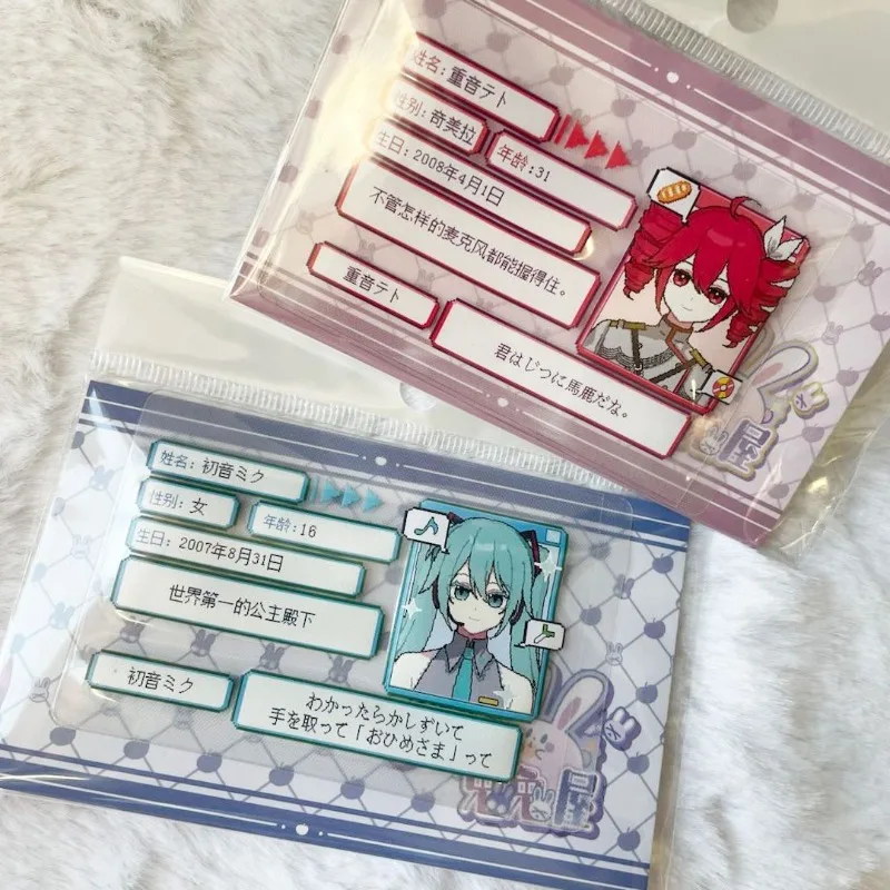 Etui na karty Hatsune Miku Kasane Teto Anime Pixel Art Styl Identyfikator Szkolny Ochrona Prywatności Prezent