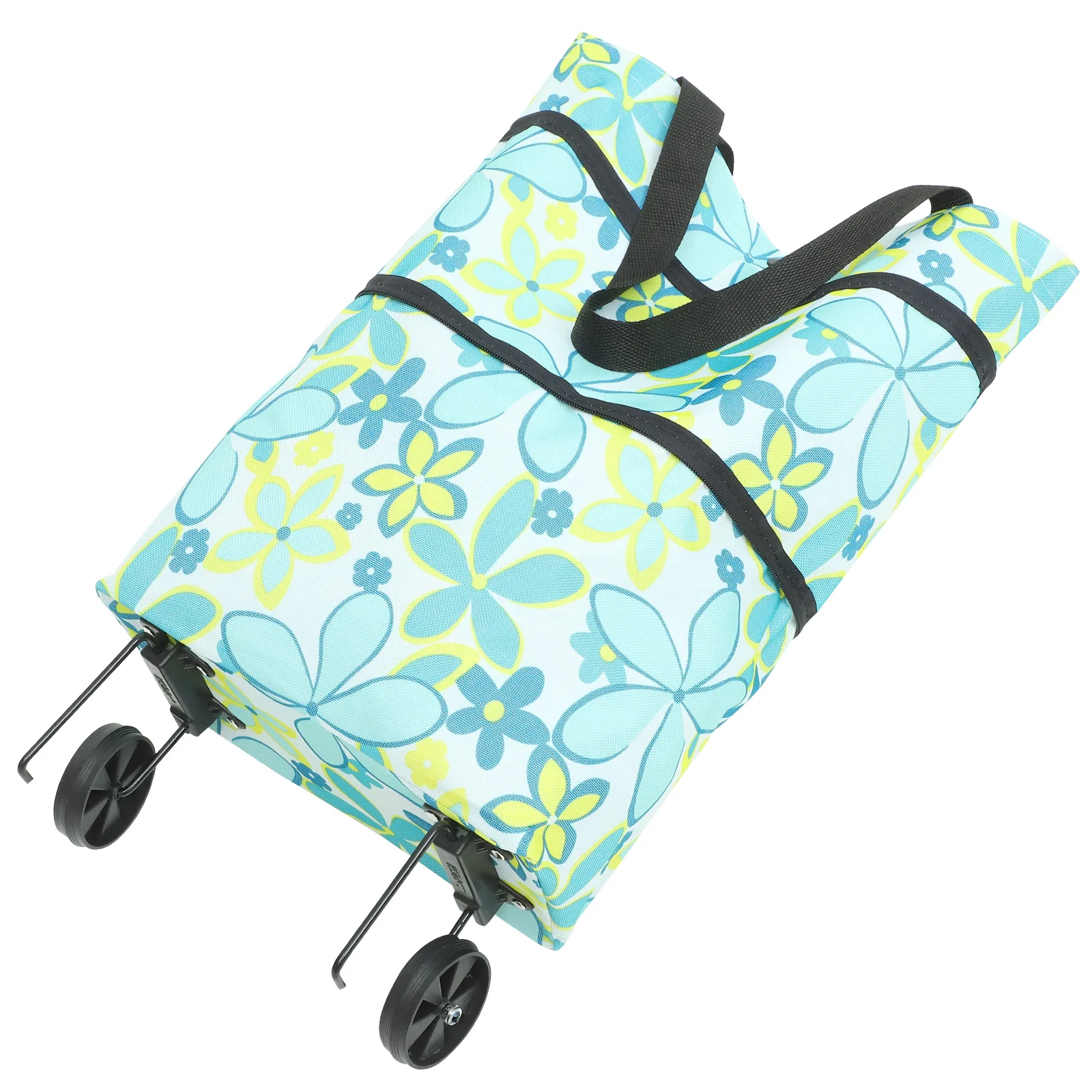 Trolley Bag Oxford Cloth Foldable Cart Bag Capacity Shopping Cart Reusable Folding Shopping Bag With Wheel Reusable Durable