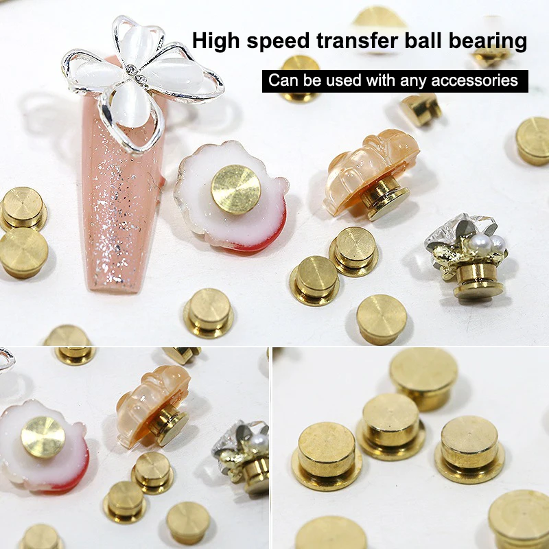 5Pcs Rotierenden Lager 11Größe Maniküre Rotierenden Schmuck Zubehör Cartoon Universal Rotierenden Lager Drehbare Transfer Perle