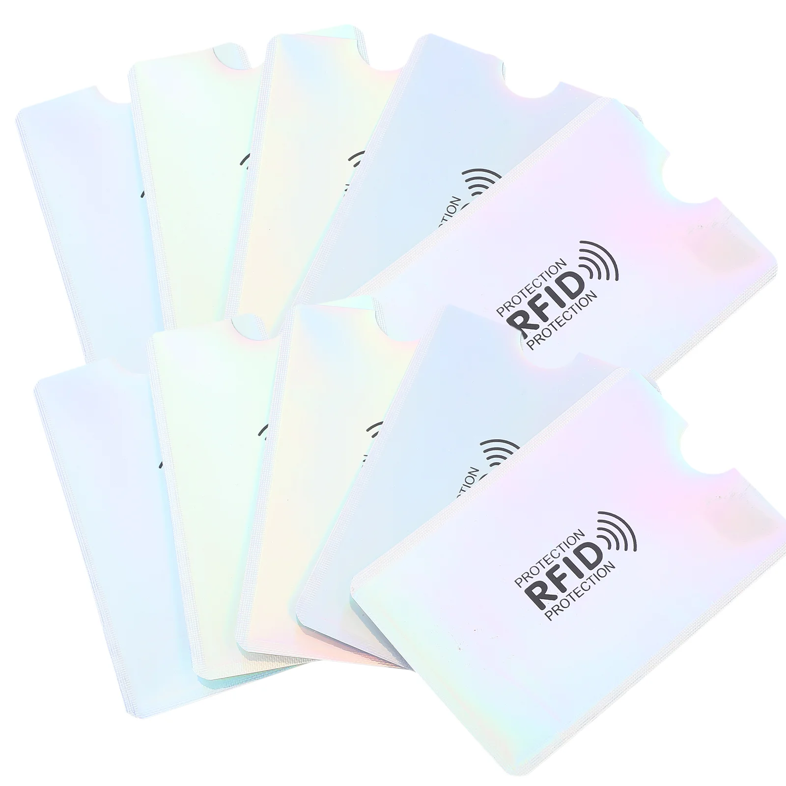 

10 Pcs Anti-RFID and Anti-scan Aluminum Foil Anti-degaussing Card Holder Bus Sleeves Jacket Business Protective Travel