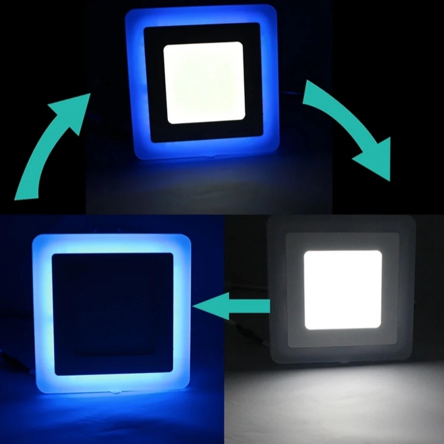 Hot Sale LED Downlight Round 6W - 24W 3 Model LED Lamp Double Color Panel Light RGB & white Ceiling Recessed with Remote Control