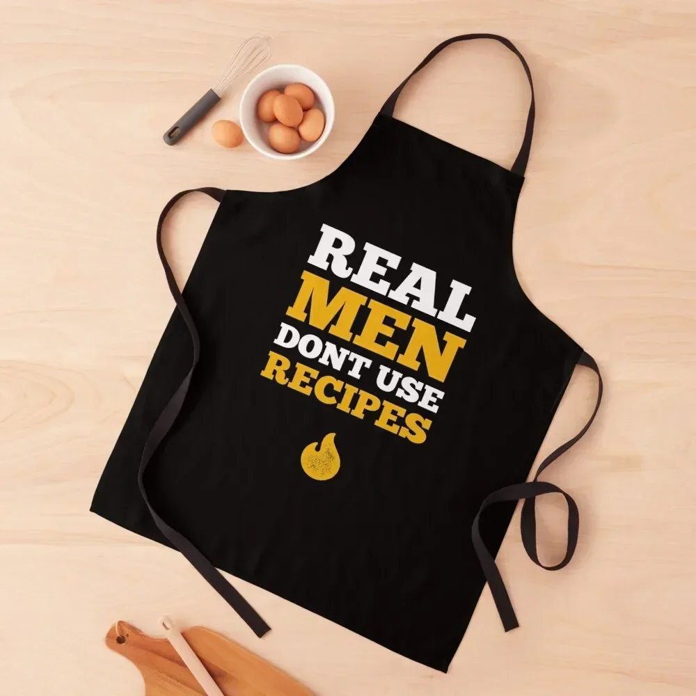 

Real Men Dont Use Recipes Funny Cooking Bbq Grilling Apron christmas kitchen girl Apron