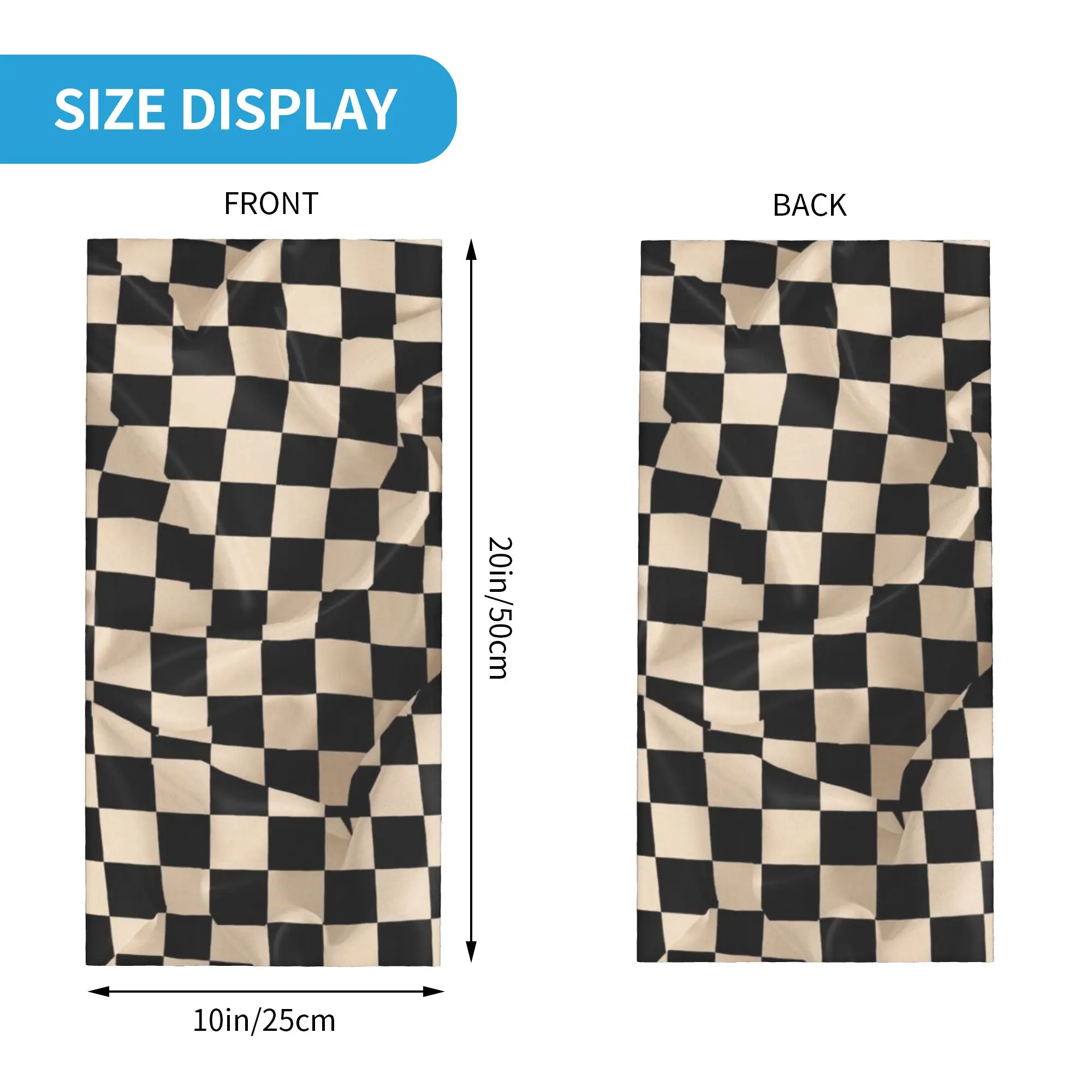Check Pattern (5) Bandana Gaiter Club Checkerboard  Wrap Scarf   Running  Unisex All Season  Neckerchief - view 2