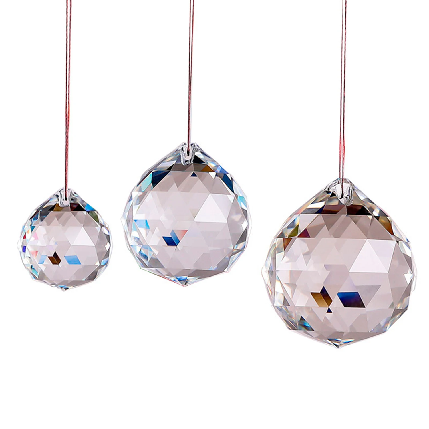 20/30/40/50MM Clear Crystal Feng Shui Lamp Ball Prism Rainbow Sun Catcher Wedding Decor Home Wedding Party Decoration Ornament