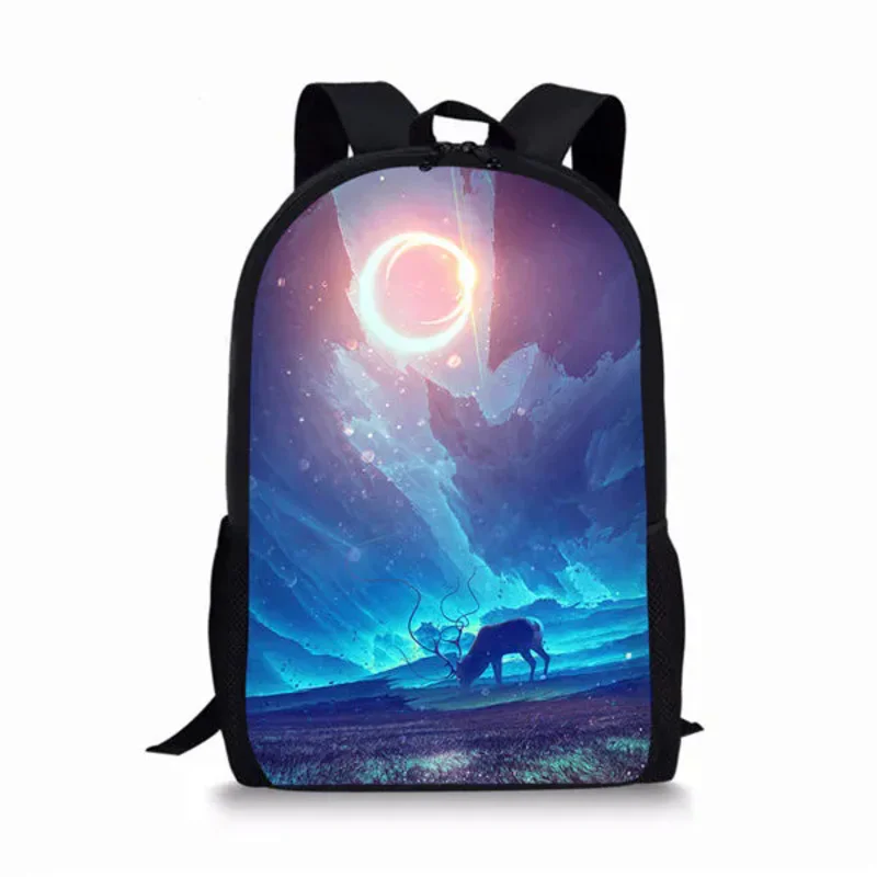 Mochila con estampado de ciervo mágico para estudiantes, Bolsa Escolar para ordenador portátil, mochila de almacenamiento diario para adolescentes, mochila de viaje para hombre y mujer