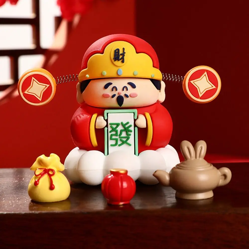 Cartoon God of Wealth Decoration Cute Creative God of Wealth Mascot Bring Fortune Good Luck Car Ornaments 2024 Chinese New Year