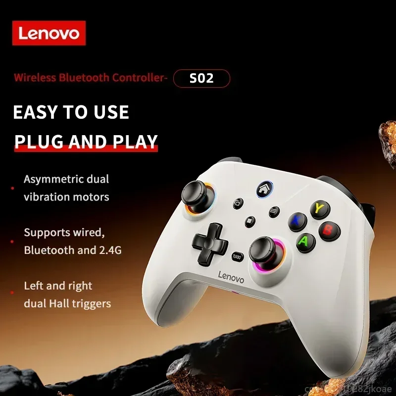 New Lenovo S02 Wireless Controller Bluetooth Gamepad for Nintendo  Switch,PC,Android TV,IOS PC Joysticks Six-axis Dual Vibration