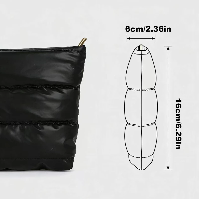 Schwarze Make-up-Tasche mit großer Kapazität, modisch, tragbar, multifunktional, Kosmetiktasche, wasserdicht, für Toilettenartikel, Aufbewahrung, Organizer, Tasche für Reisen – Detail 5