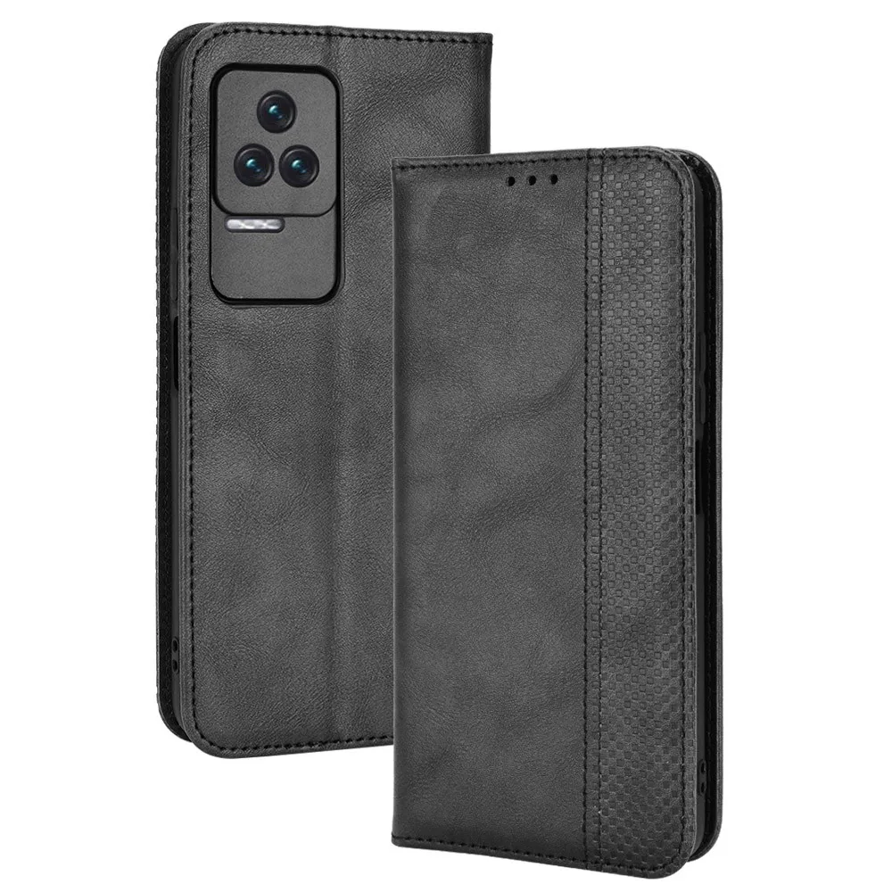 Para xiaomi poco f4 caso de luxo flip couro do plutônio carteira adsorção magnética caso para xiaomi poco f4 f 4 pocof4 sacos telefone