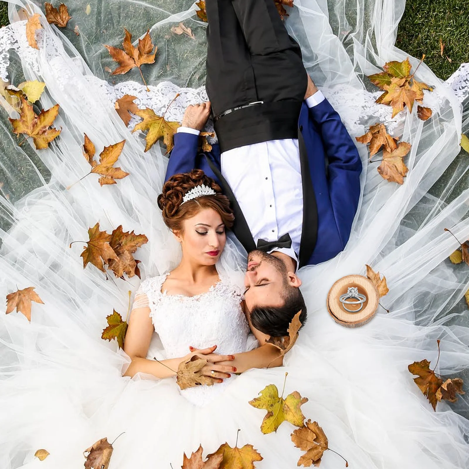 

Набор из 2-х деревянных коробочек для колец «Мистер и Миссис» с винтажным принтом в стиле рустик/шебби-шик, декоративная подушка-держатель для обручальных колец на свадьбу