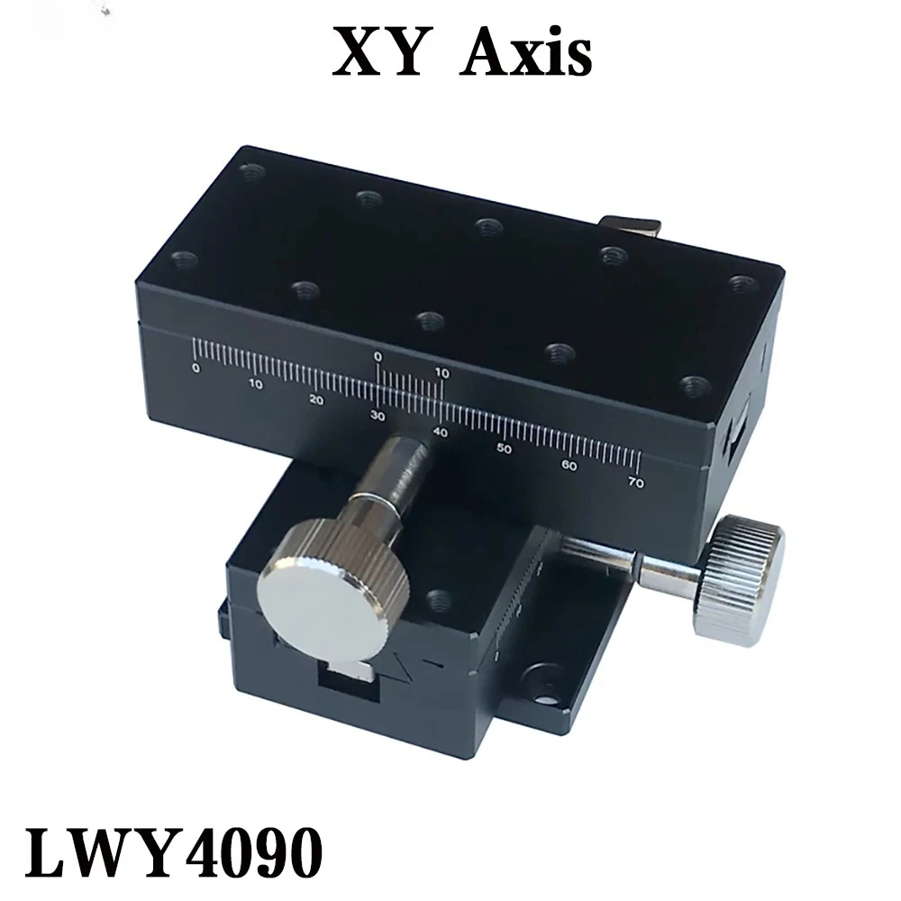 XY Axis LWY4090 40 90MM Dovetail Groove High Precision Sliding Table Manual Shift Platform Gear Knob Adjust aluminium profile