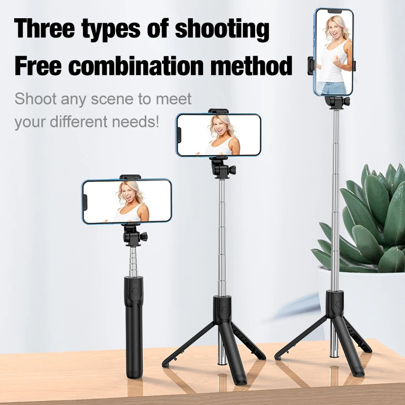 Bluetooth Cell Phone Selfie Stick Tripod Wireless Remote multifunctional Extendable Portable Phone Stand Live Streaming Video