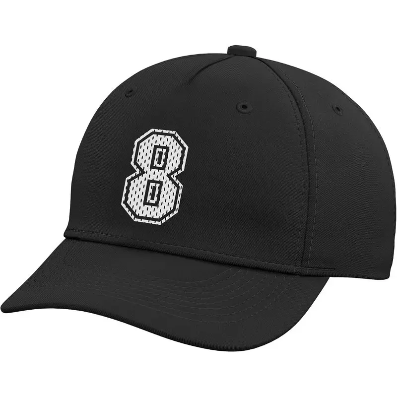 White Number 8 Sports Fan #8 Jersey Shirt Team Player Adjustable Baseball Hat