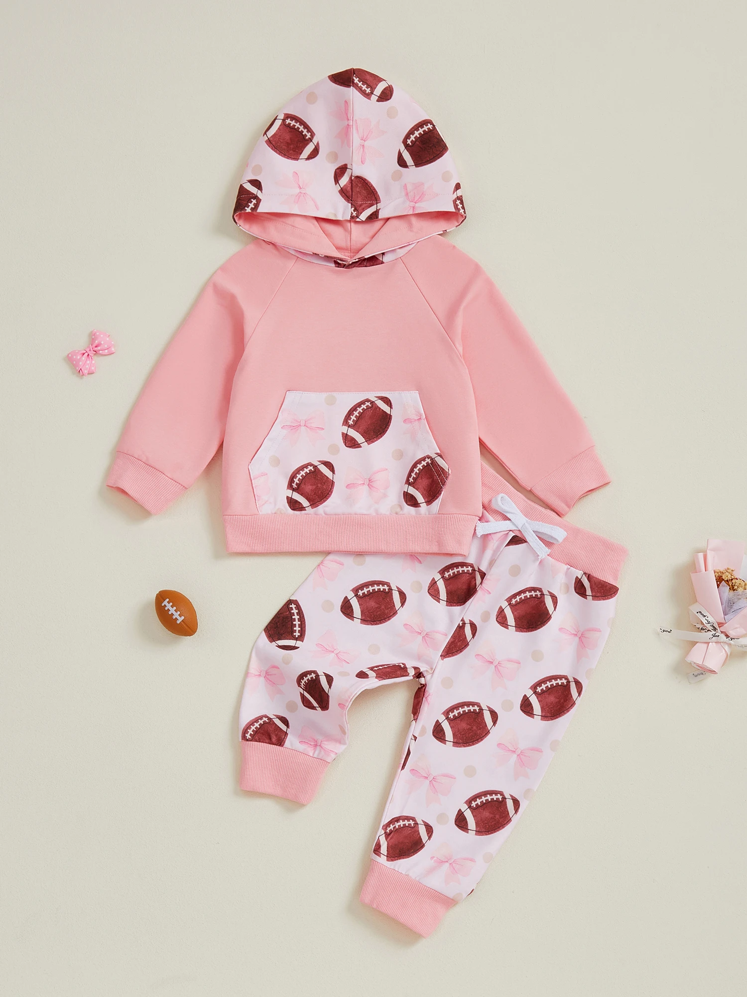 Adorable conjunto de otoño para niñas pequeñas, elegante Top con capucha y estampado de rayas y pantalones a juego, traje de 2 piezas