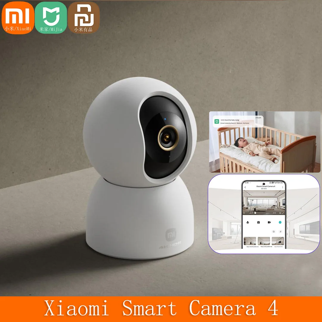 

XiaoMi Mijia Camera 4 Dual-Band Wi-Fi 6 8MP 4K HDR AI Tracking Night Vision Two-Way Audio Home Security Baby Monitor Pet Cam
