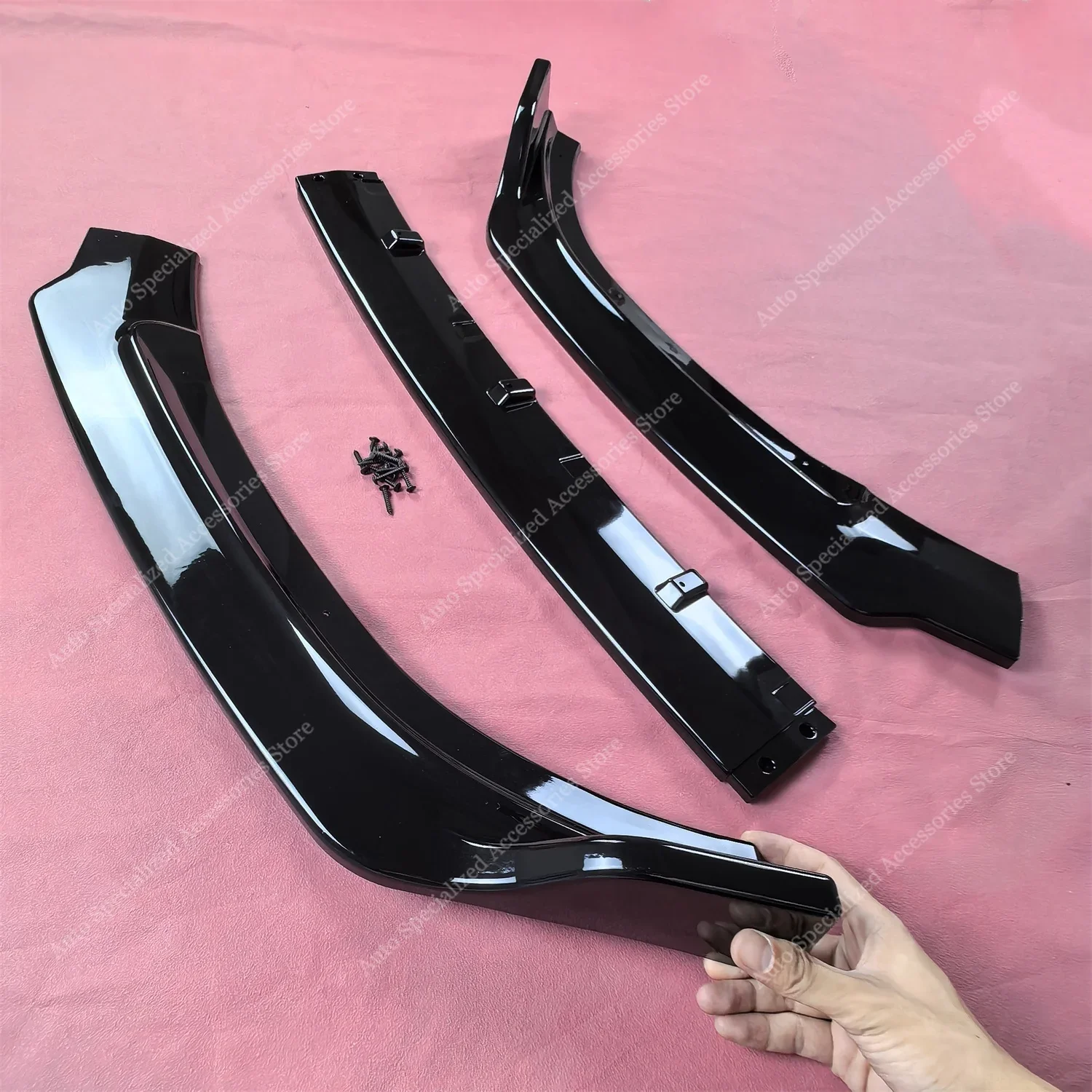 Gloss Black Front Bumper Lip Spoiler Splitter Diffuser For AUDI A6 S6 4G TFSI FSI TDI S-Line 2015-2018 Facelift Bodykits Tuning