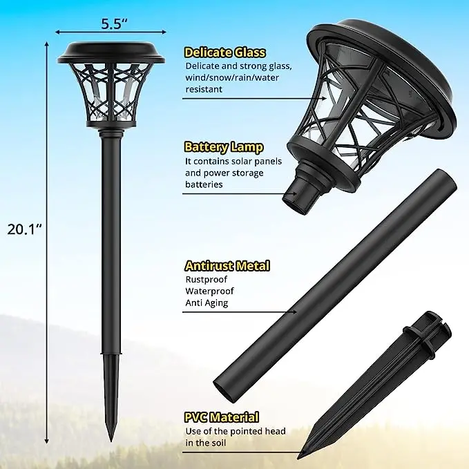 Buiten Gekleurde Zonne-Verlichting, Op De Binnenplaats Gemonteerde Verlichting, Decoratieve Loopbruggen, Gazon Terrassen, Super Helder Waterdicht